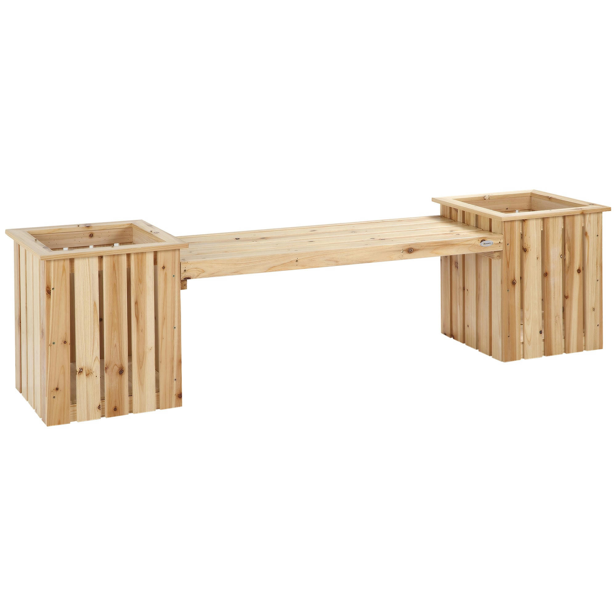 - Banc de jardin jardinière double 2 en 1 bois sapin naturel