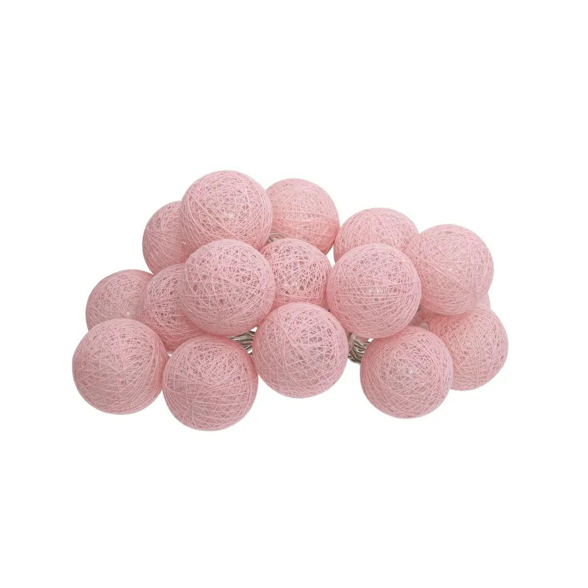 Girlanda Cottonbals LED różowa 16 KUL na baterie