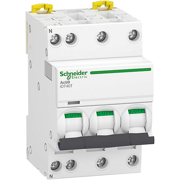 Disjoncteur 16A - iDT40T Acti9 - 6kA - courbe C - 3P N