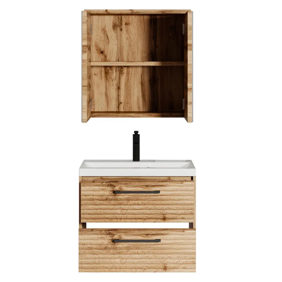 Badplaats Badkamermeubel Etna 01 60cm met spiegelkast - eiken