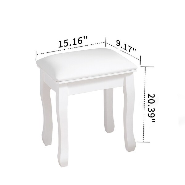 Multifunctional Vanity Stool,Makeup Dressing Stool with PU Seat
