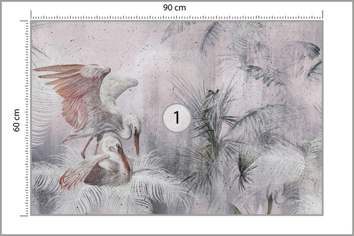 Fototapeta Abstrakcyjne Ptaki W Stylu Vintage 90x60cm