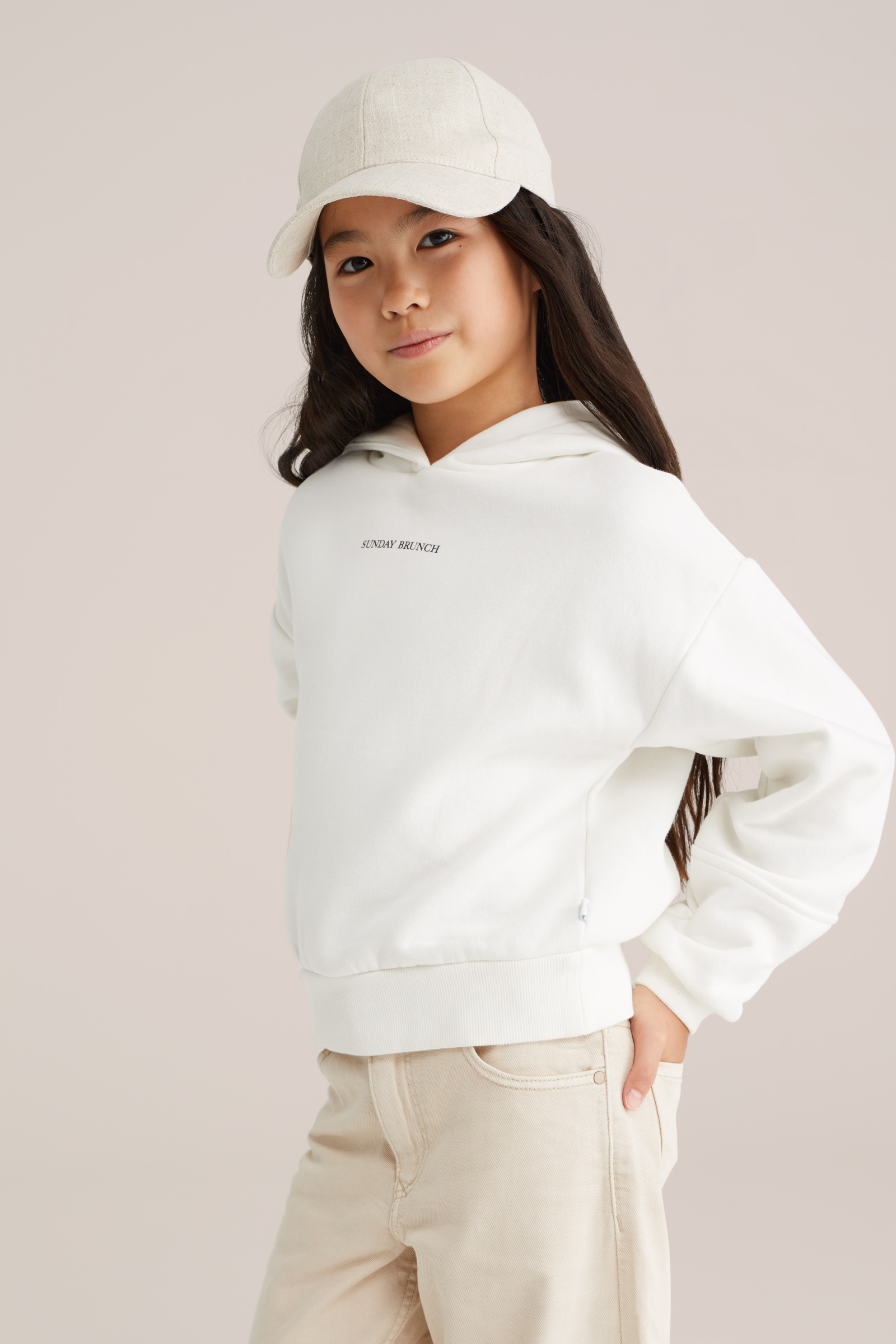 Meisjes oversized hoodie met print