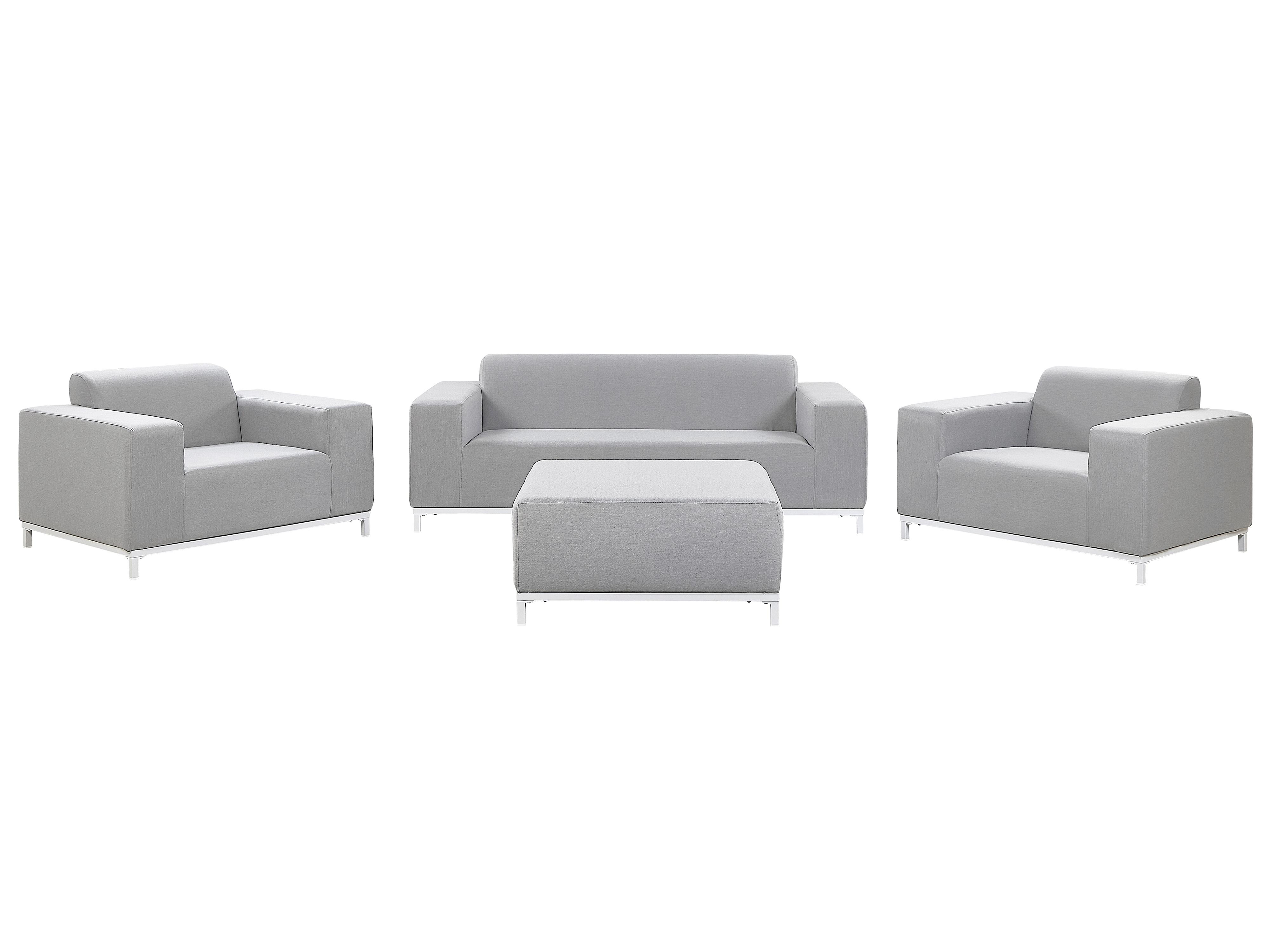 Ottoman ROVIGO Fabric Light Grey