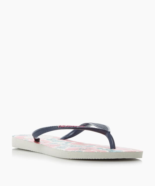 Floral Flip Flops Navy - Havaianas Slim Floral Print Flip Flops