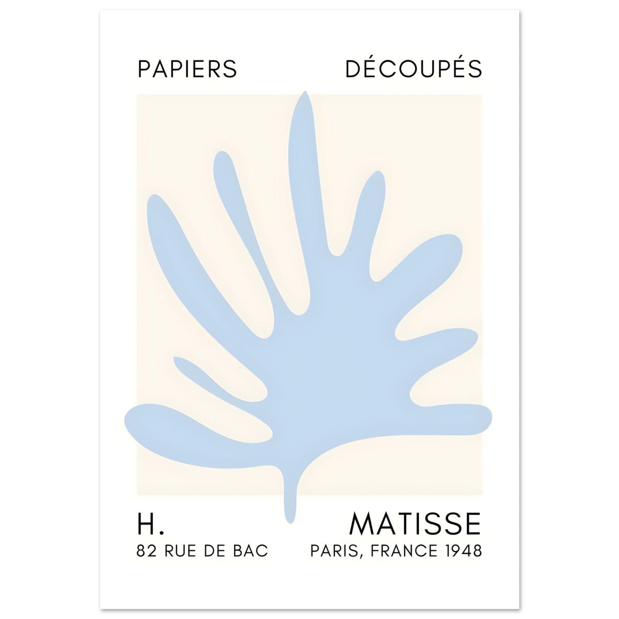 Artfulprints Poster Matisse – Coral drift light blue  - 70x100 cm - Blauw
