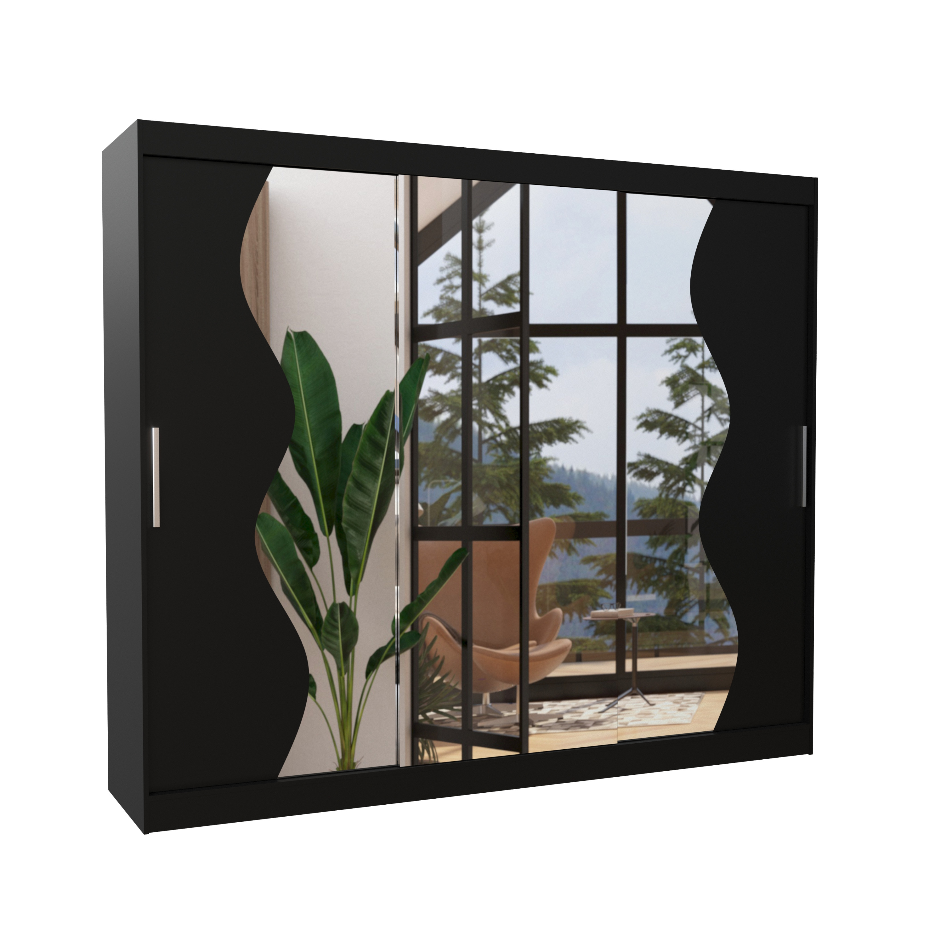 Szafa przesuwna z lustrem SHARON 250 Black