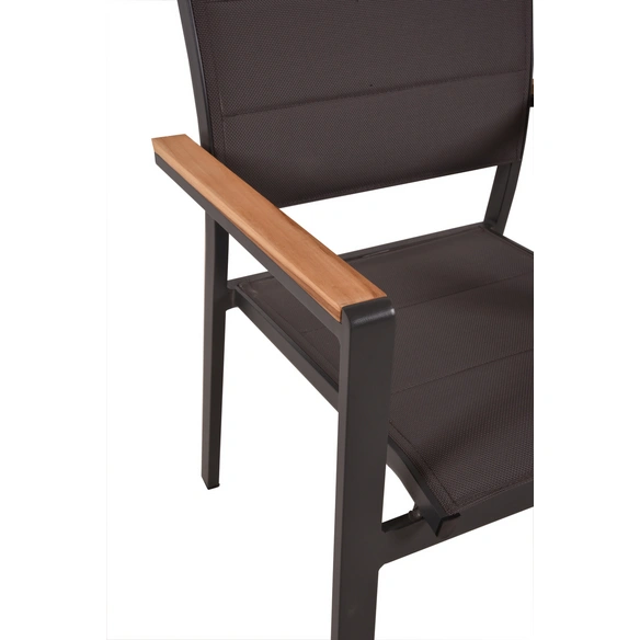 Stuhl-Set »Davina«, Stapelstuhl, 2er, Anthrazit, Holz, Aluminium, Kunststoff