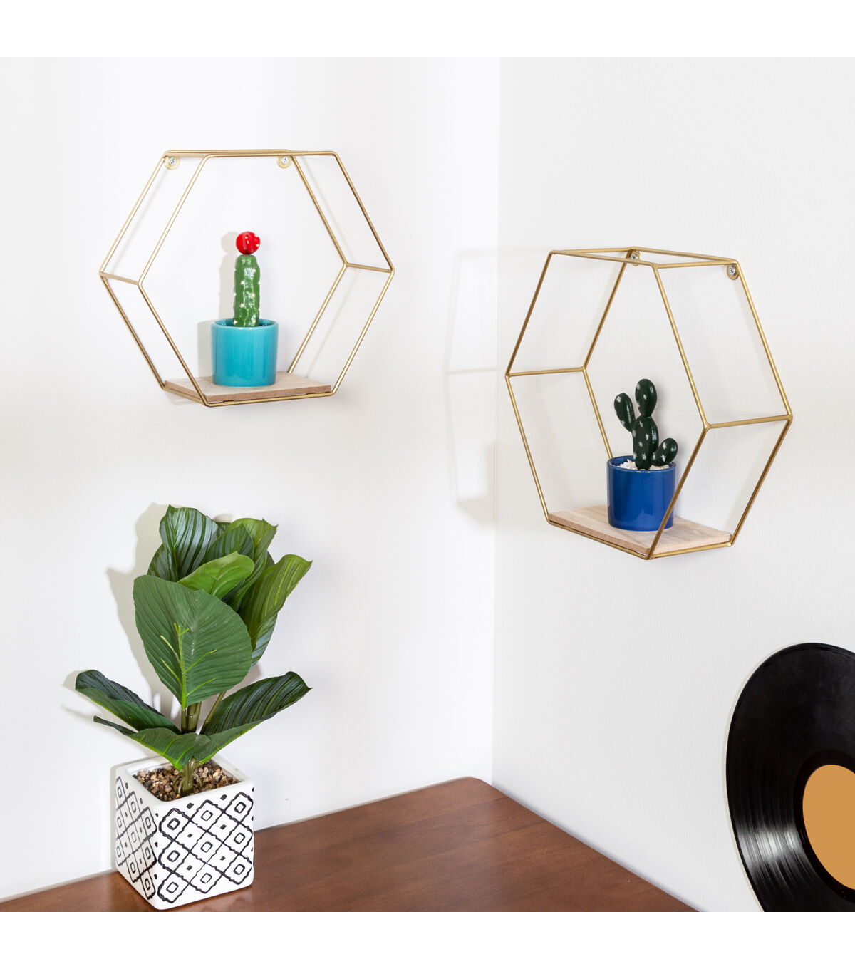 Honey Can Do Set of Hexagonal Wall Shelfs