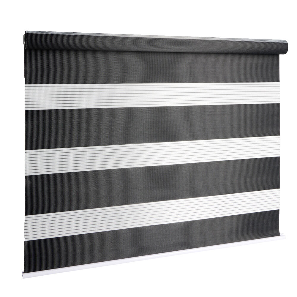 Store enrouleur avec ou sans perçage jour nuit noir 65x160cm