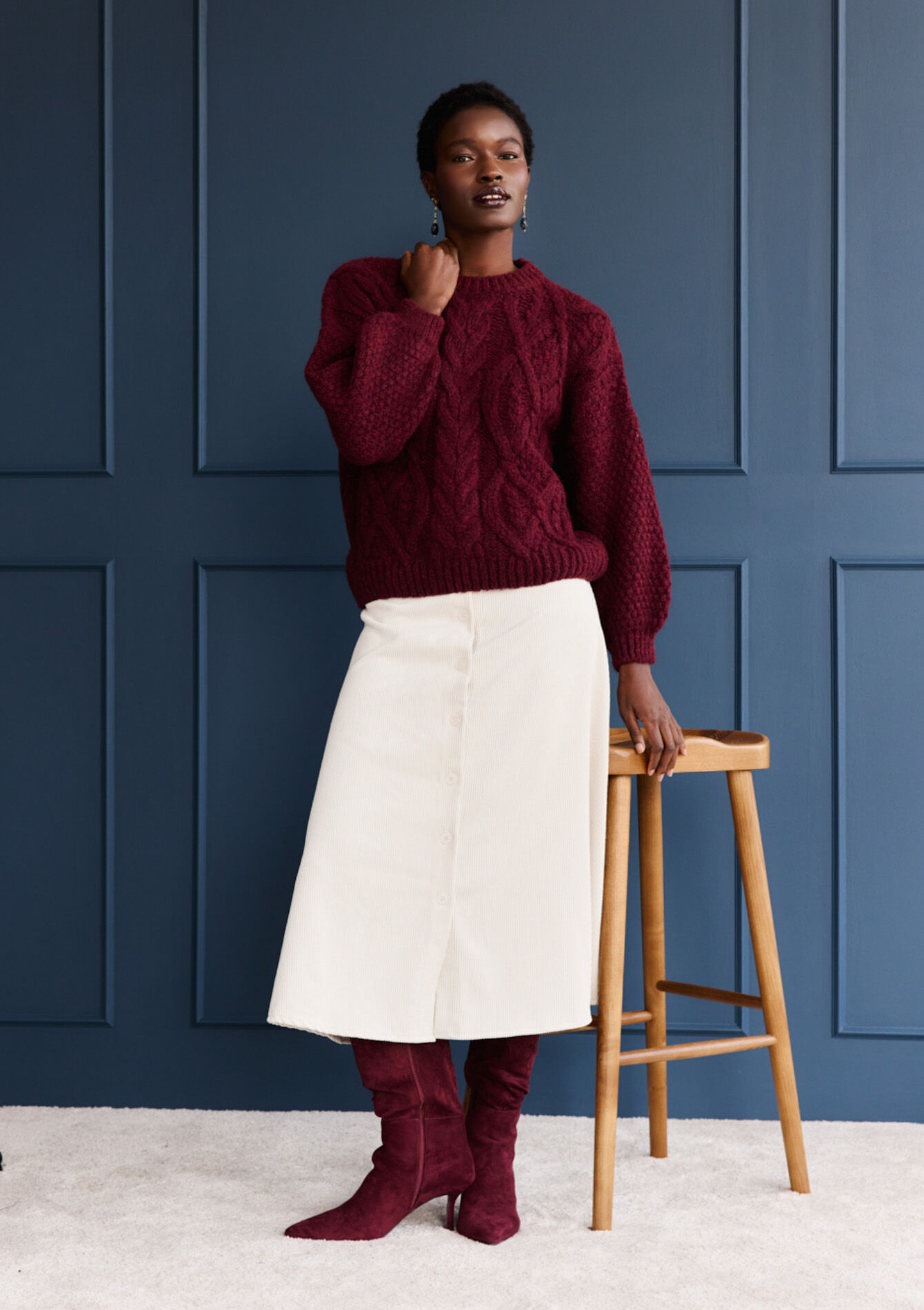 Midirok van ribfluweel