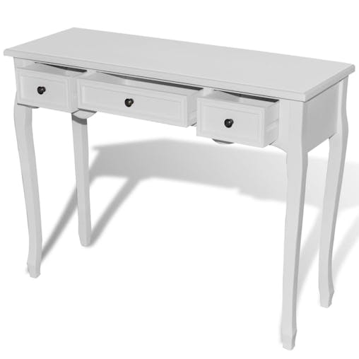 NNEVL Dressing Console Table with Three Drawers White