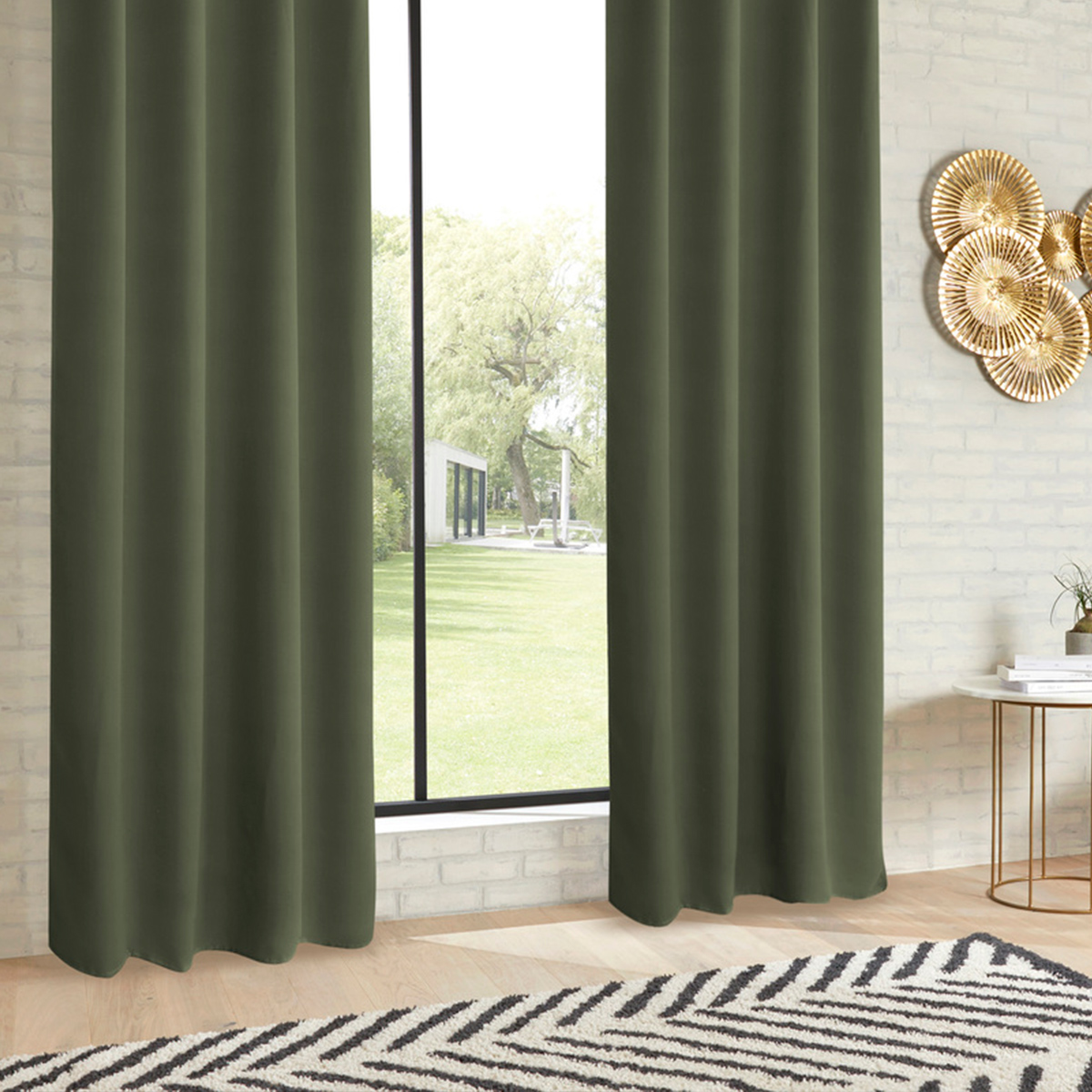 Blackout curtain "Odelie" Khaki green, 140x260 cm