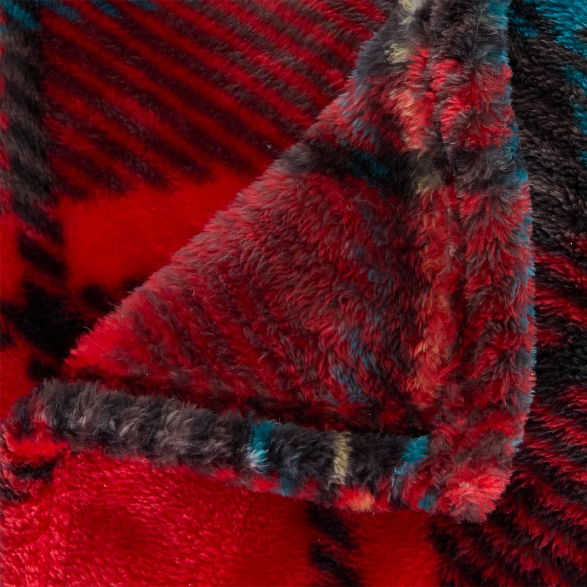 Printed Flannel Throw "Brody" Red, 170x130 cm
