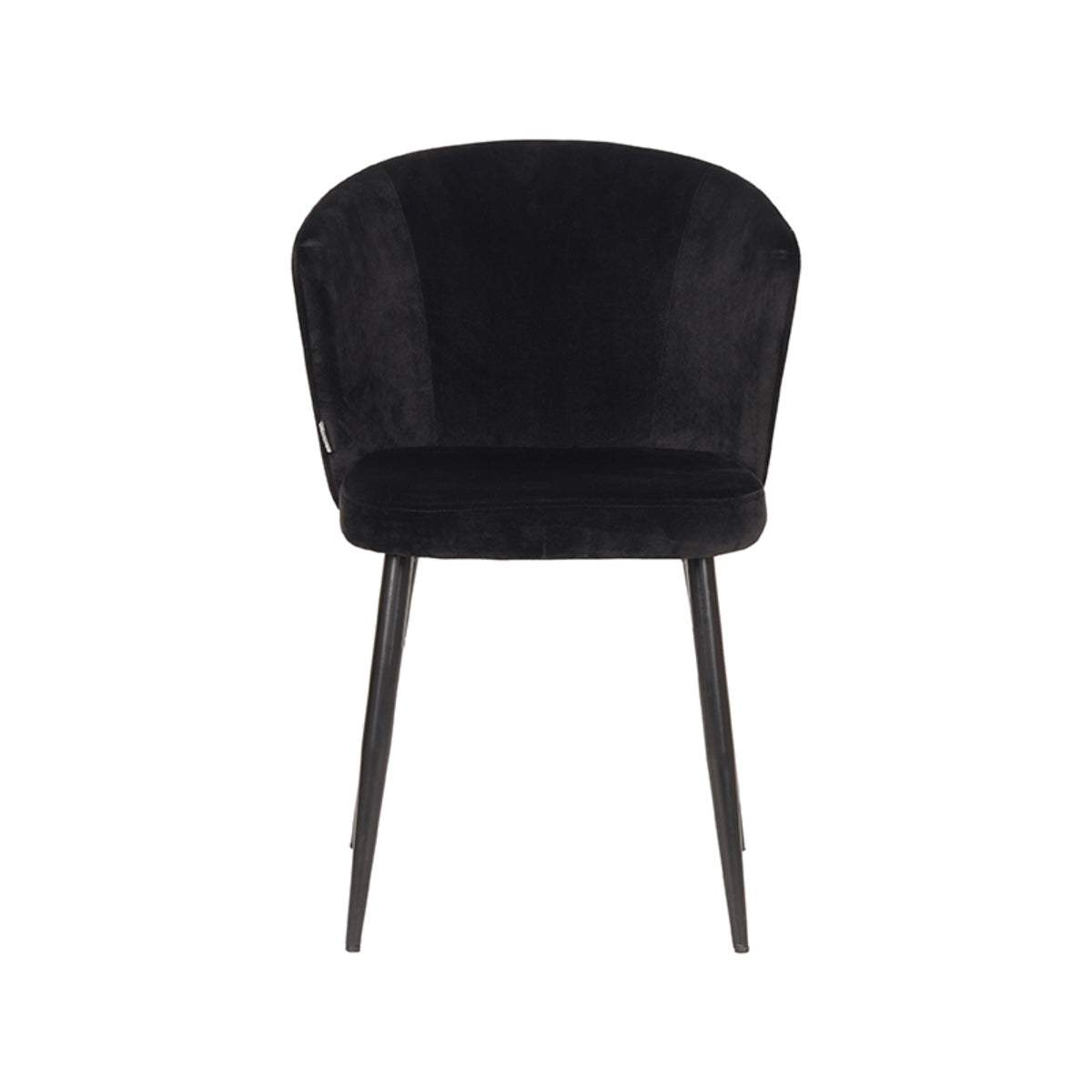 LABEL51 Eetkamerstoel Wave - Zwart Velvet - Zithoogte 50cm - Set van 2
