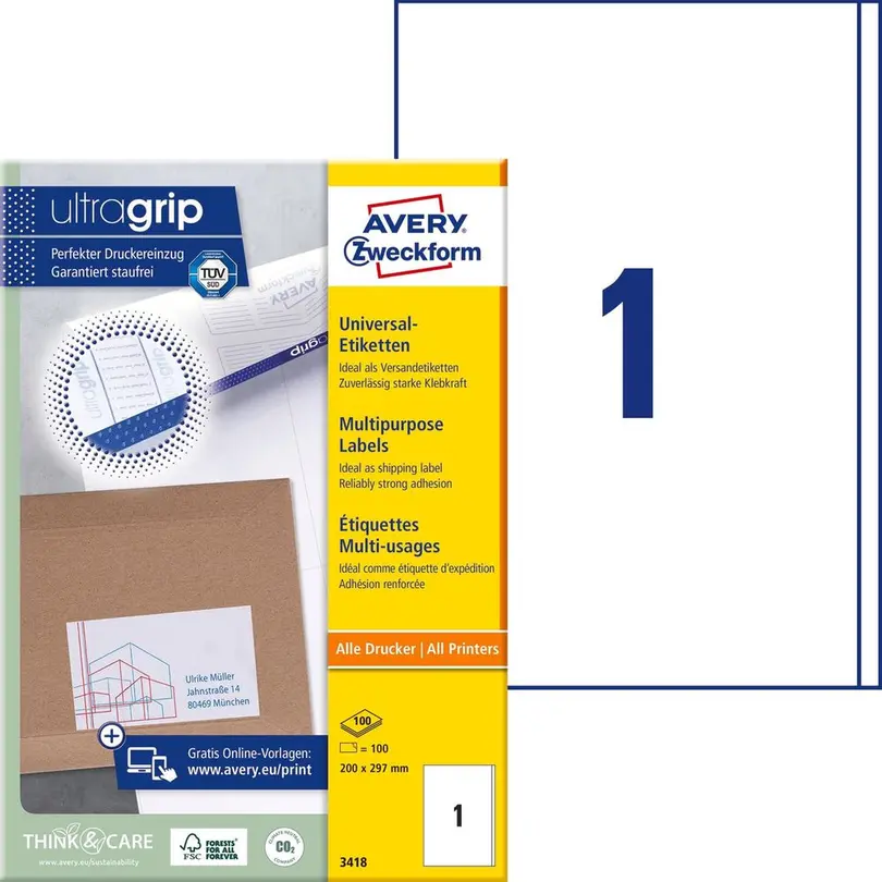 Etiketten 100er-Set Universal-Etiketten 3418