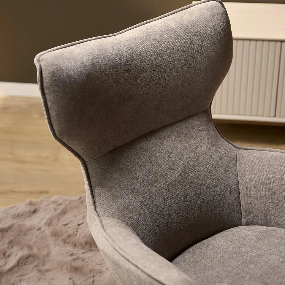 Fauteuil Taupe Stof - Draaibaar - Julia