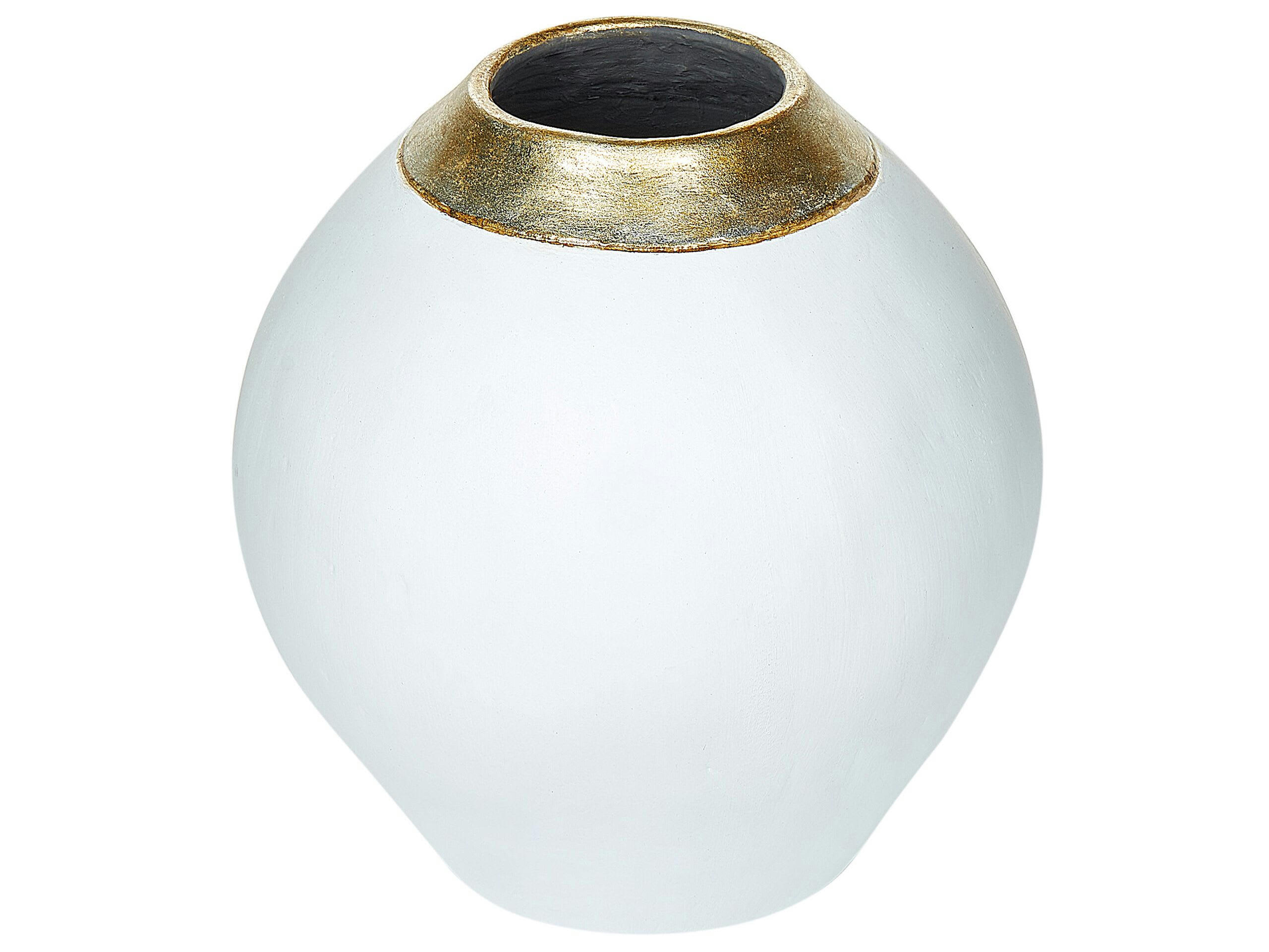 LAURI - Vase décoratif en terre cuite blanc H33