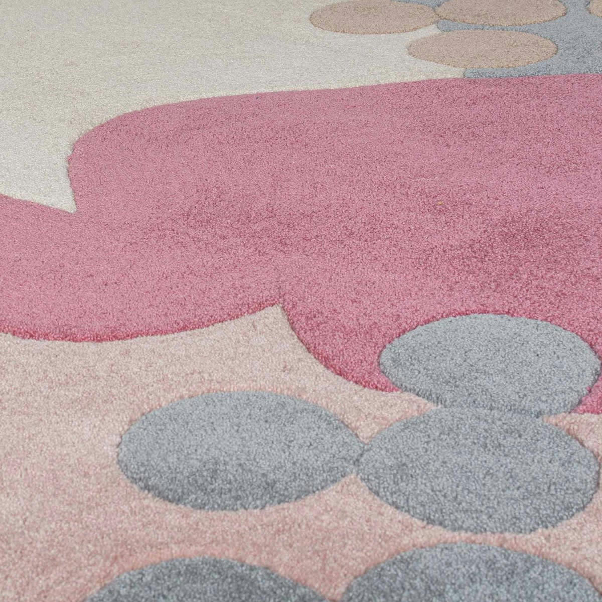 FLORAL - Tapis de salon en Polyester Rose 160x230 cm