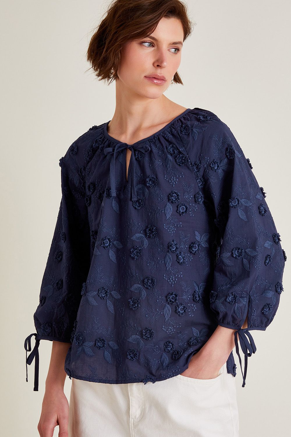 Monsoon Ivy Floral Embroidered Blouse