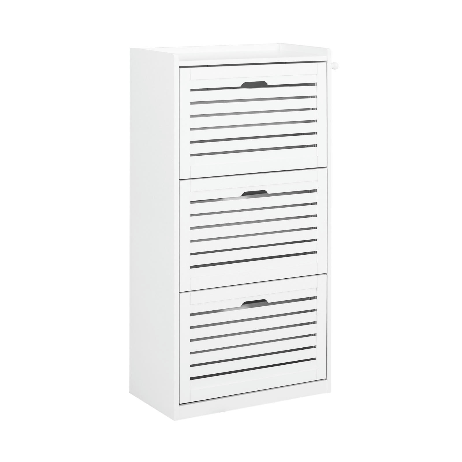 - Armoire à chaussures avec 2 crochets effect bois  blanc