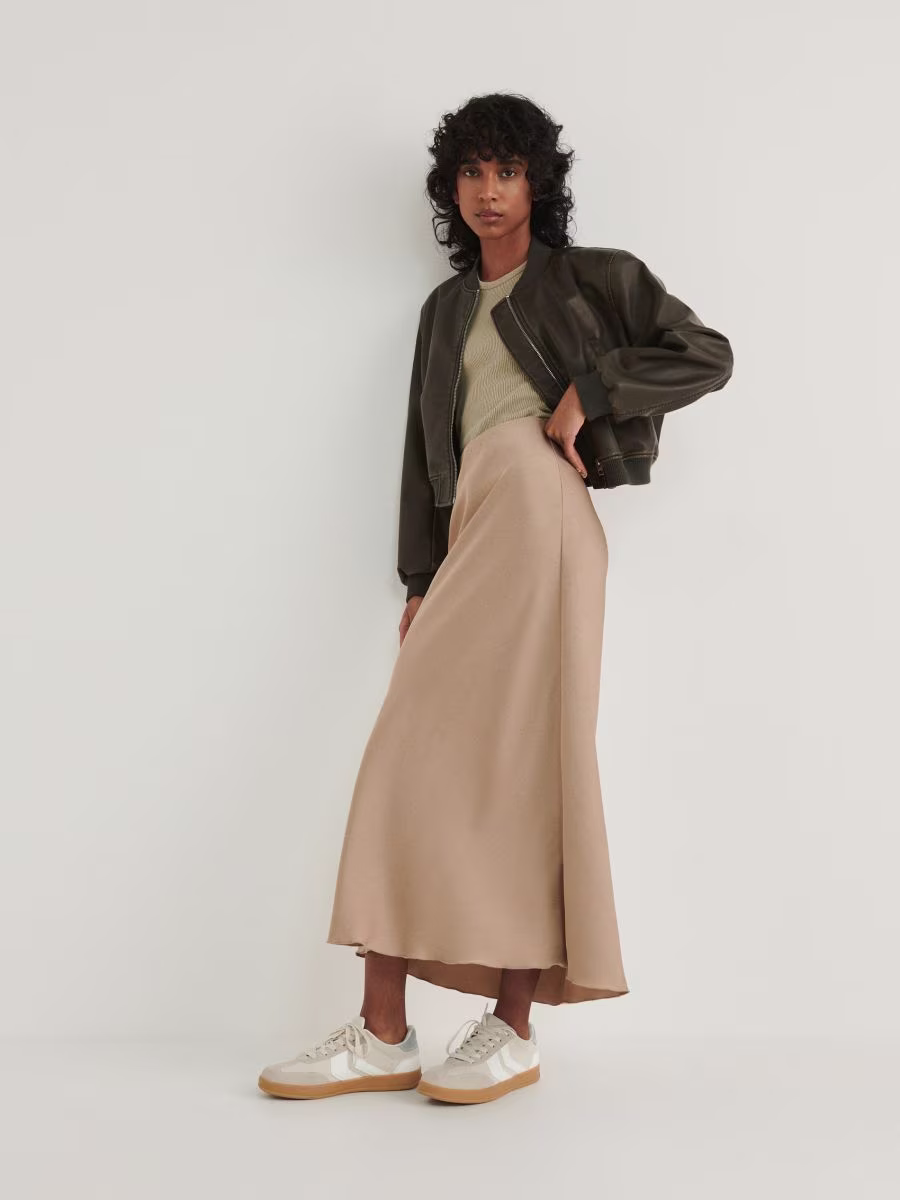 Satin Midi Skirt