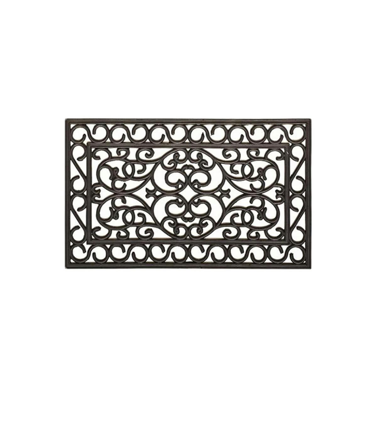 - Paillasson d'extérieur rectangulaire en caoutchouc - Noir