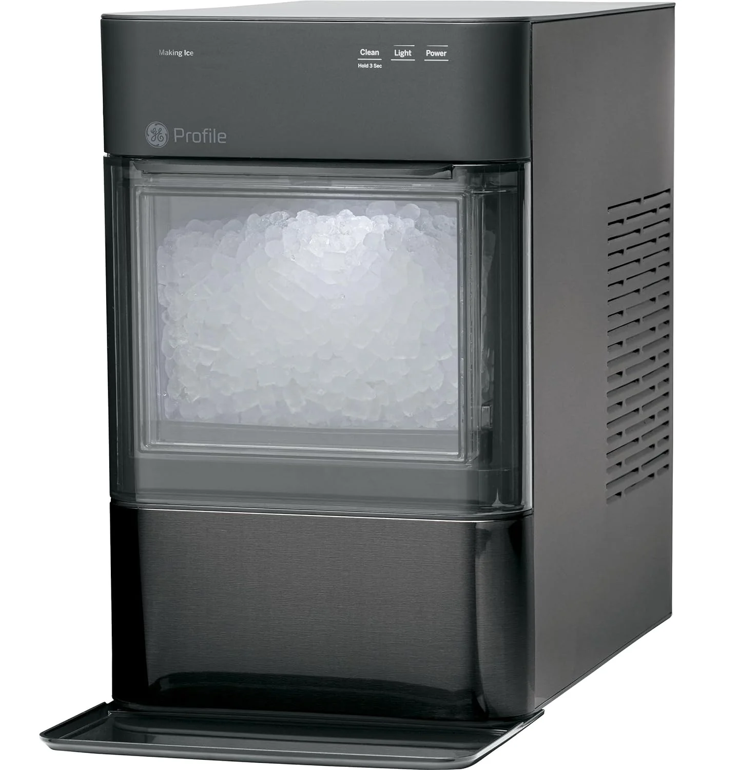 Countertop Nugget Ice Maker with Side Tank | Ice Machine with WiFi Connectivity | Smart Home Kitchen Essentials | Stainless Steel(Opal 2.0/Black Stainless)