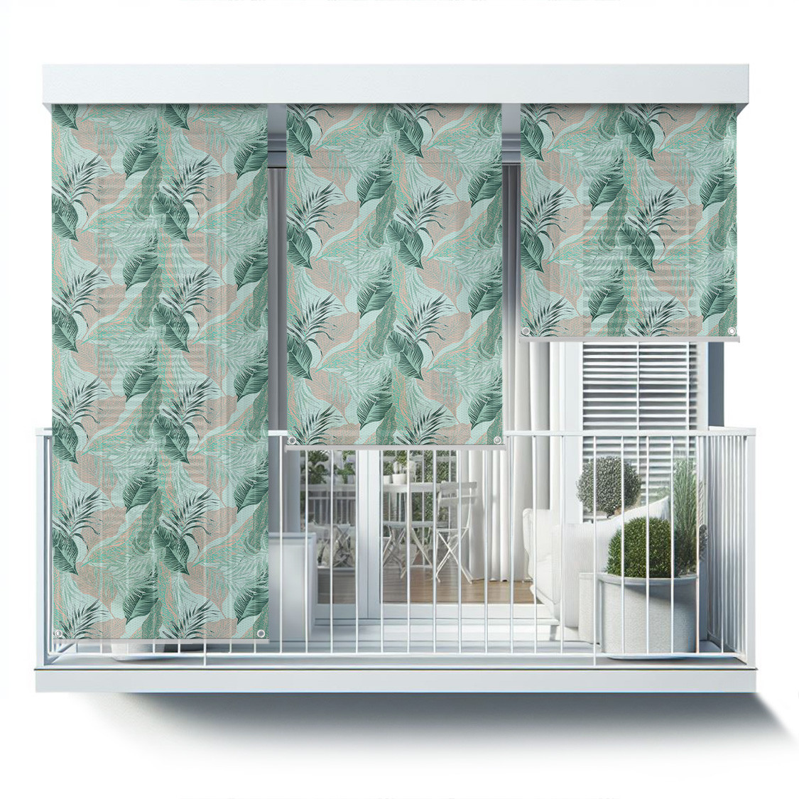 Roleta zewnętrzna - 40x180 cm -Liście w tropikalnym wzorze