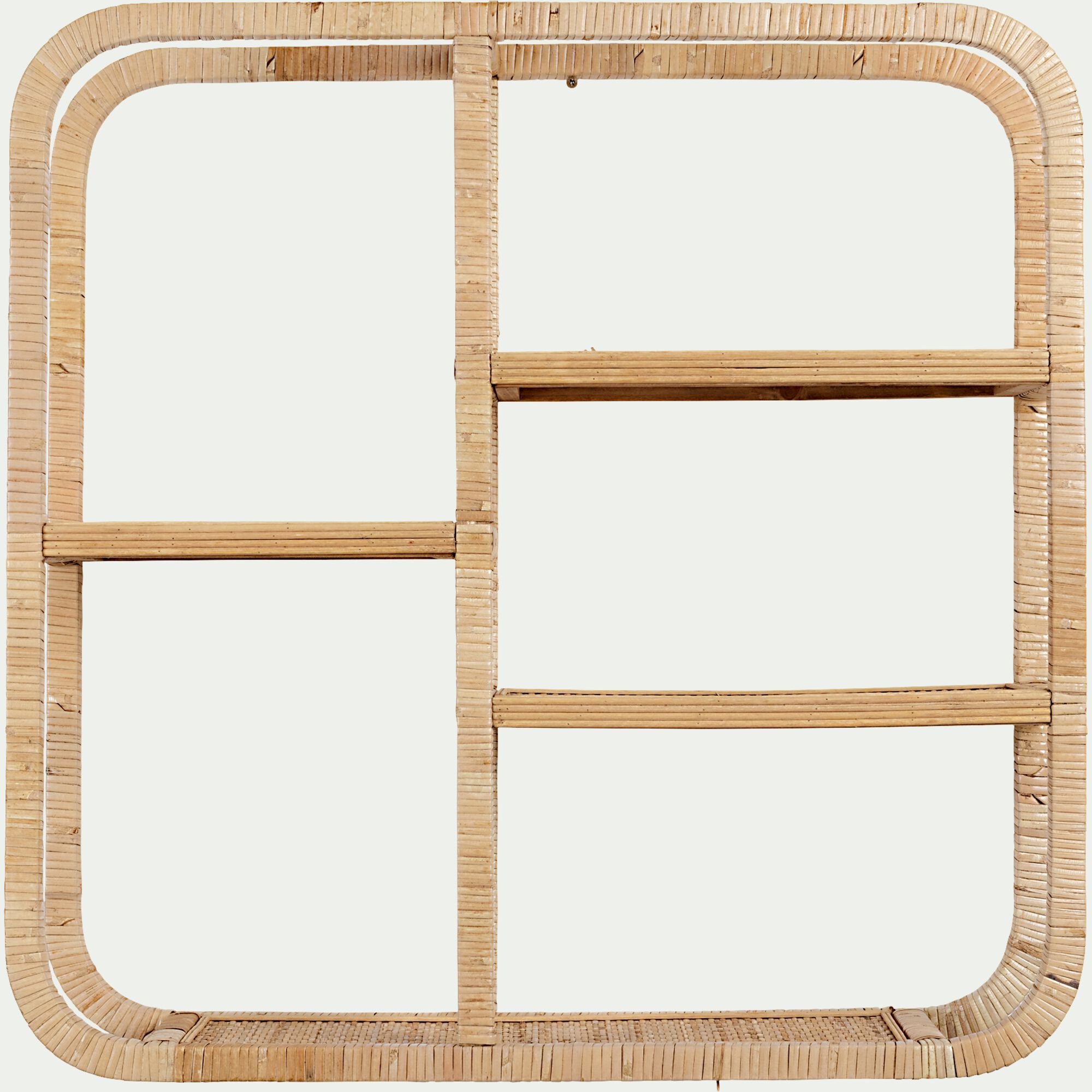 ALOURA - Etagère murale en rotin - naturel 65x65cm