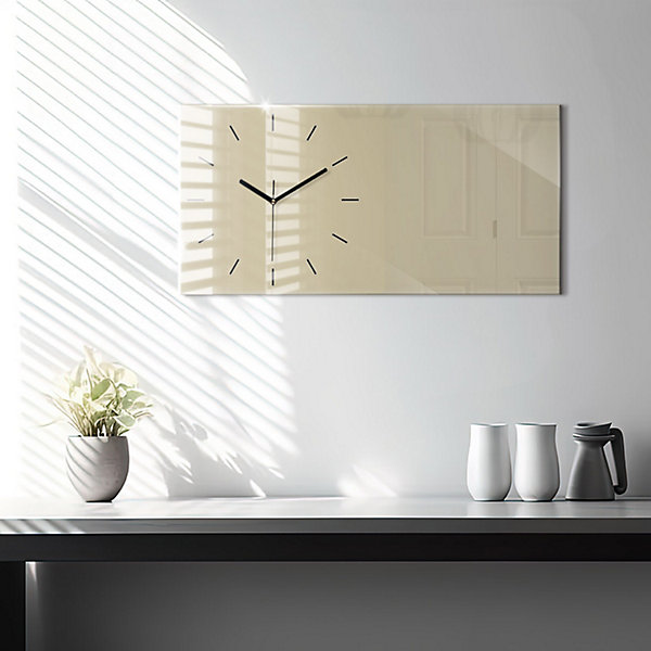 Horloge murale Wallfluent 60x30 cm Aiguilles noires Beige 1 pcs