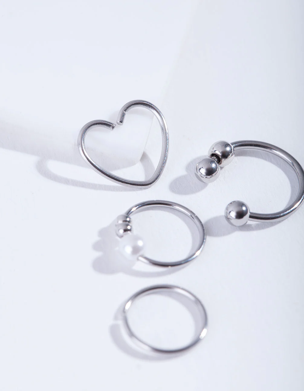 Surgical Steel Cartilage Ring 4-Pack