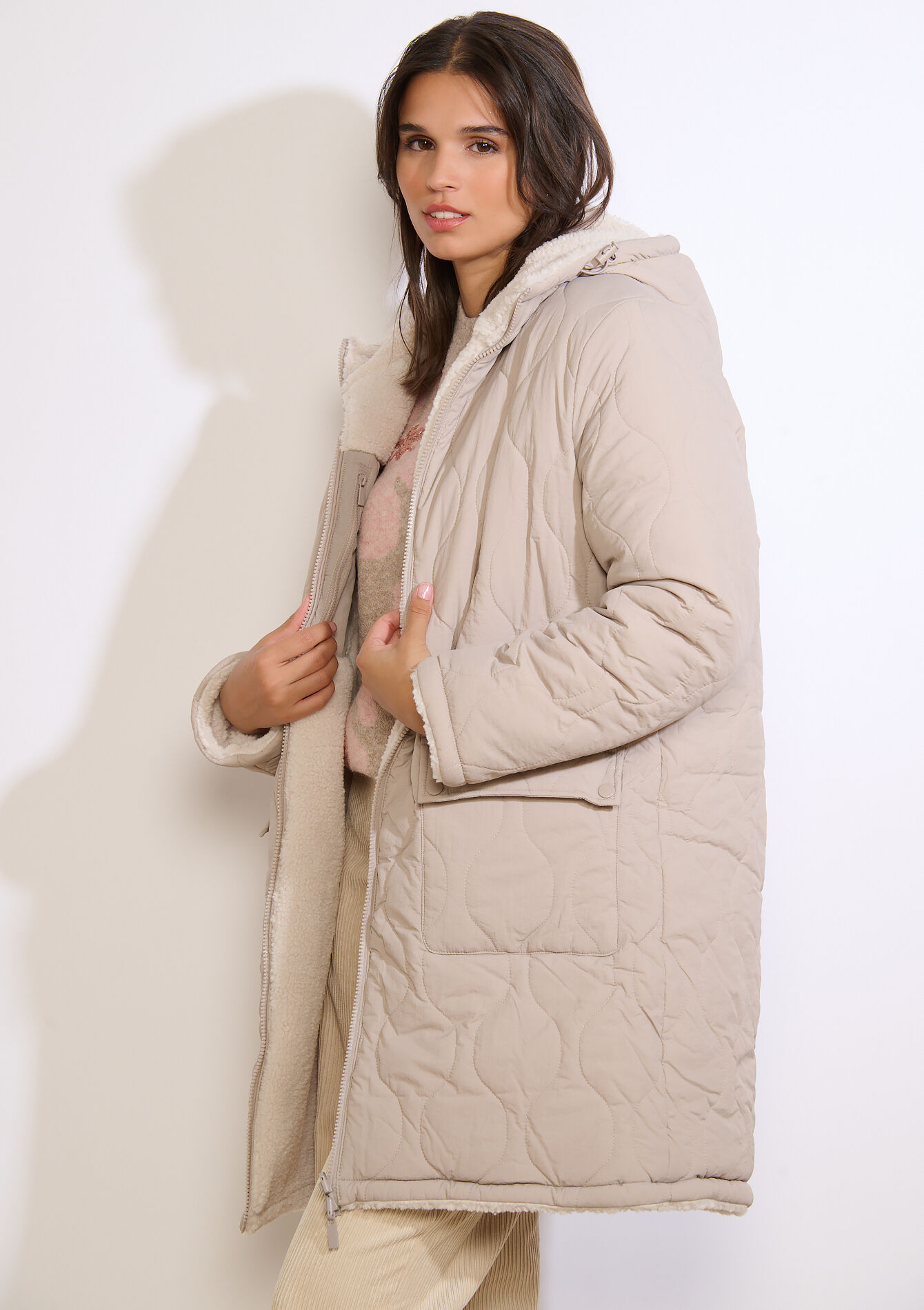 Lange omkeerbare jas