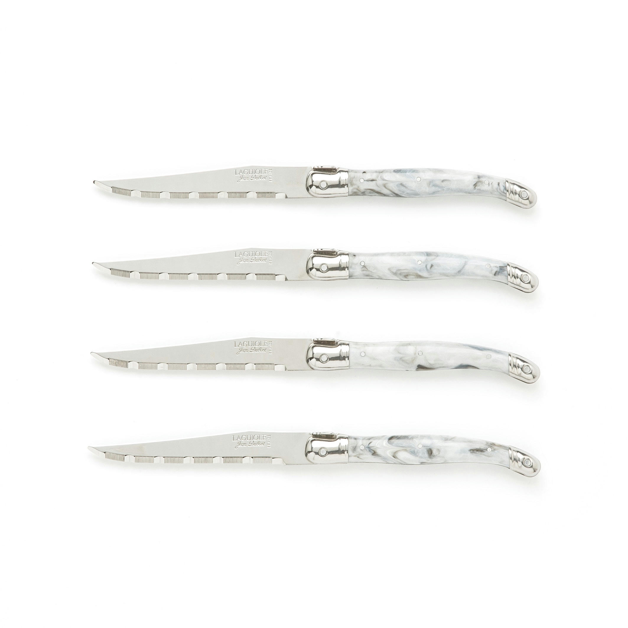 Lot de 4 couteaux imitation marbre, Laguiole