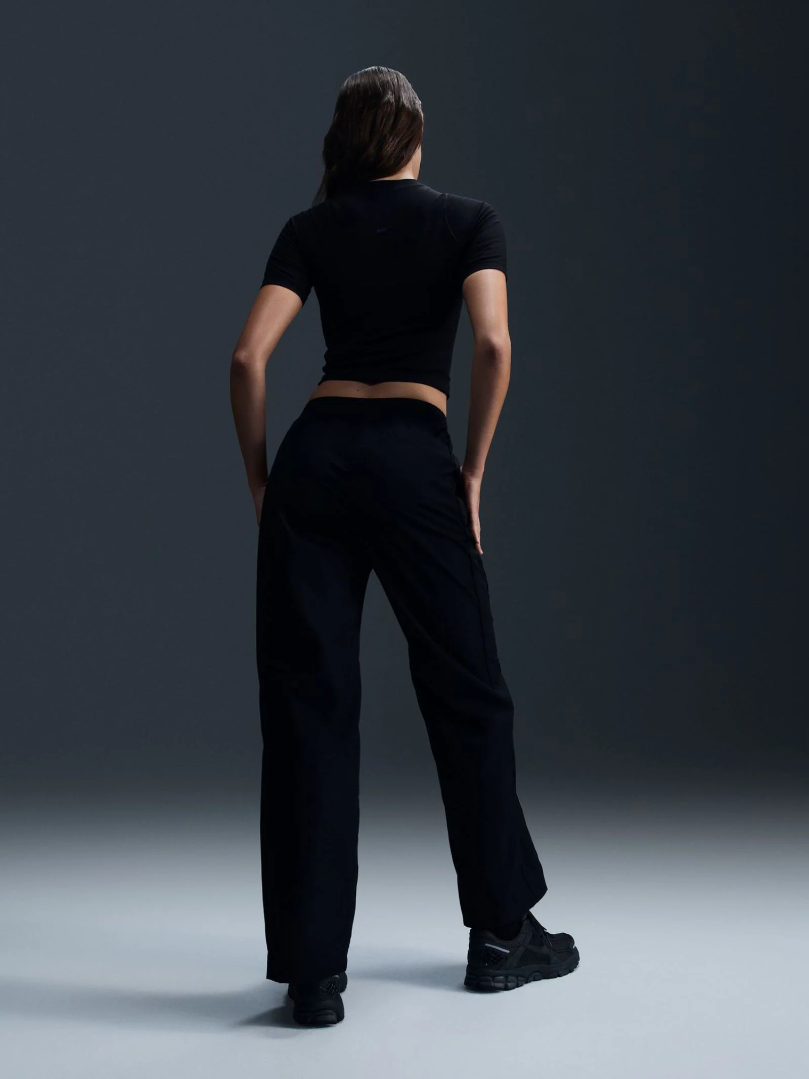 Women's High-Waisted Woven Open-Hem Pants
