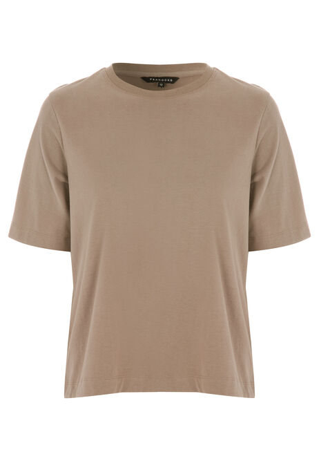 Womens Mocha Heavy Weight Cotton T-Shirt