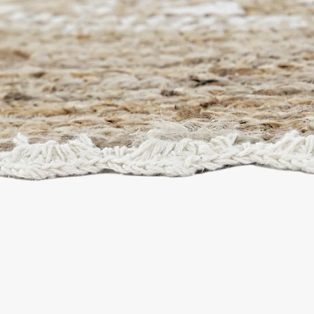 Tapete Redondo com desenho Étnico em Juta e Algodão OAXACA