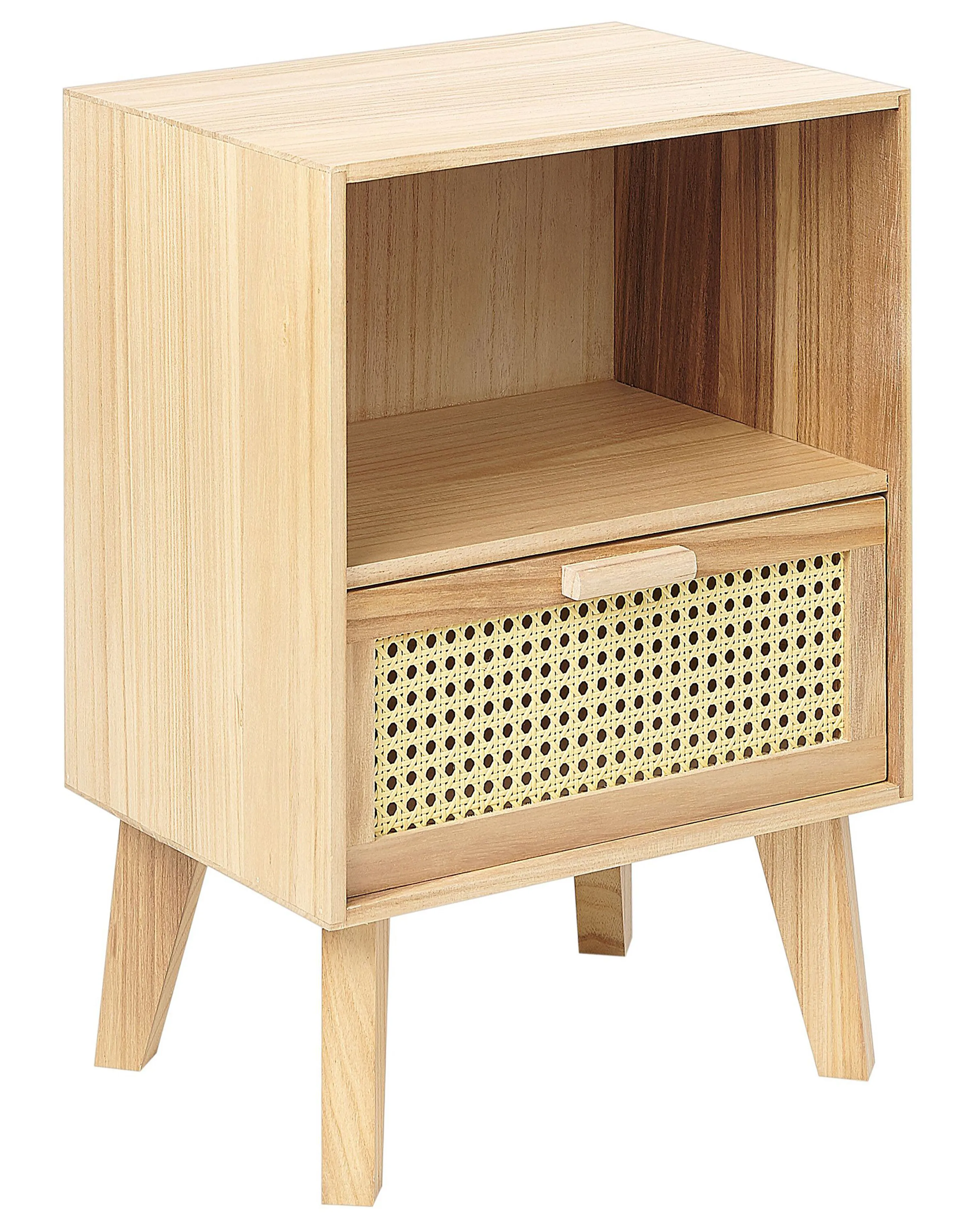 1 Drawer Bedside Table SENEY Paulownia Wood Light Brown