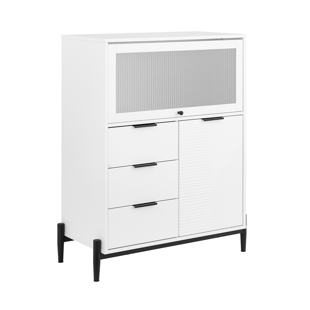 SoBuy Trzy szufladowa komoda Biały 80x40x107.5cm Przemysłowy FSB94-W