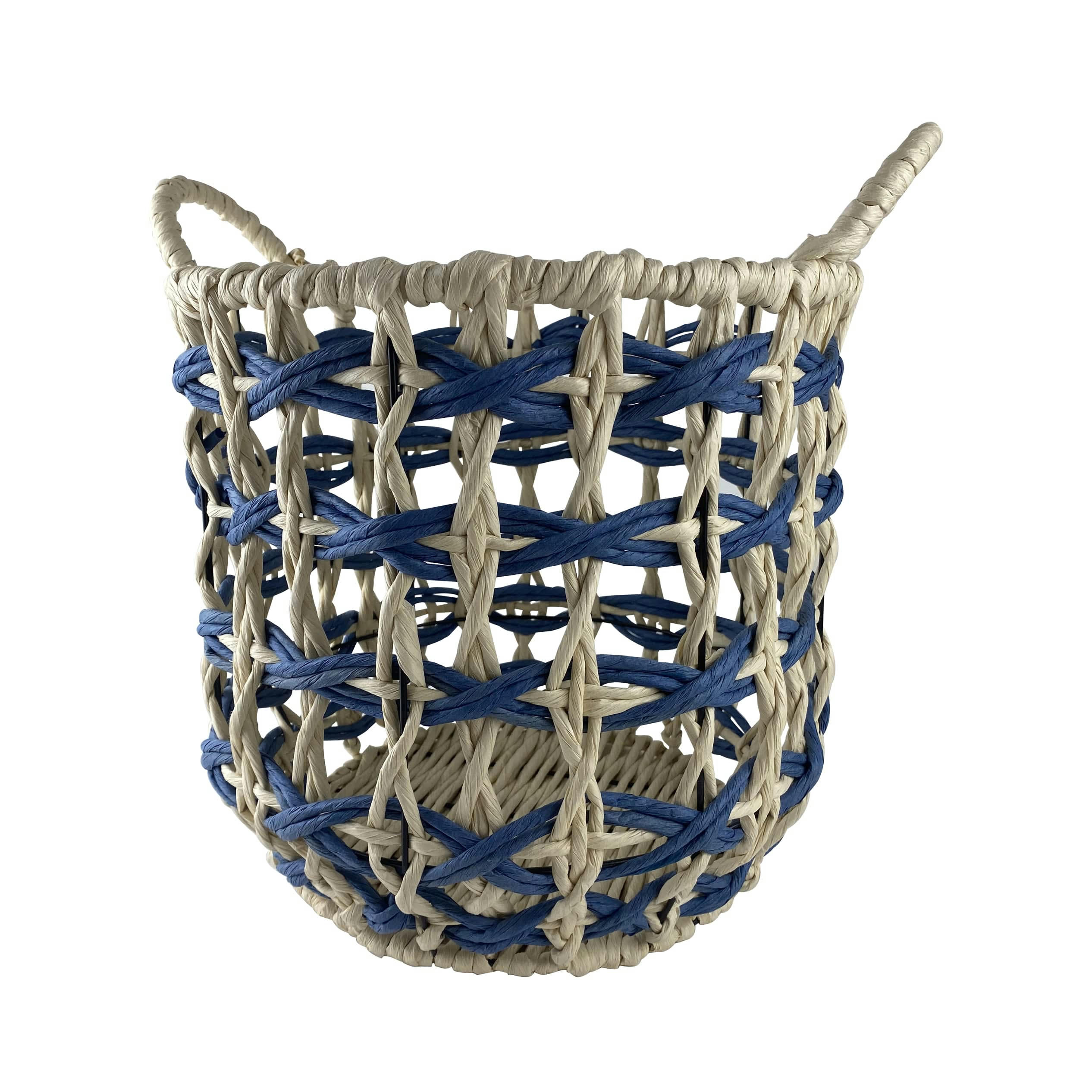 CALOUS - Panier en fibres naturelles bleu