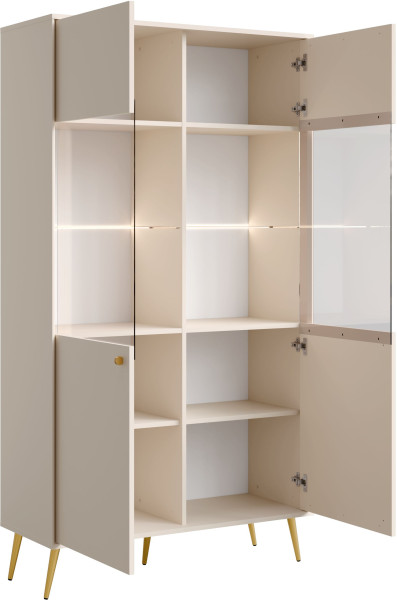 Witryna do salonu 105 cm ROSEA beż piaskowy