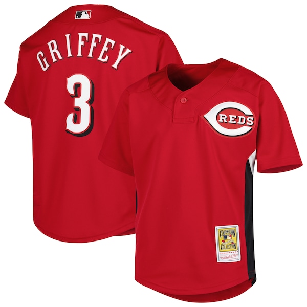 Ken Griffey Jr. Cincinnati Reds Youth Cooperstown Collection Batting Practice Jersey - Red