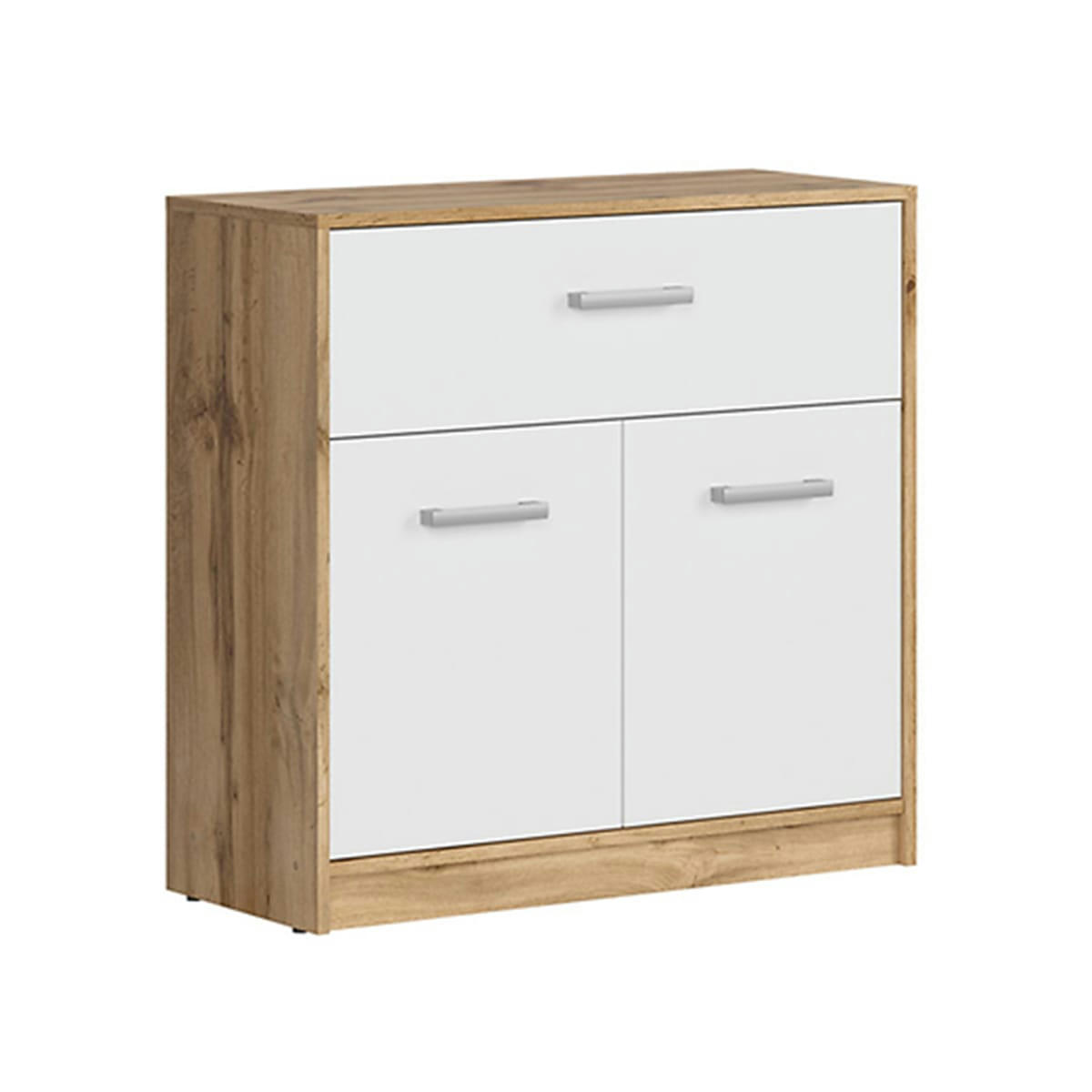 - Buffet 2 portes 1 tiroir stratifiés blanc et naturel