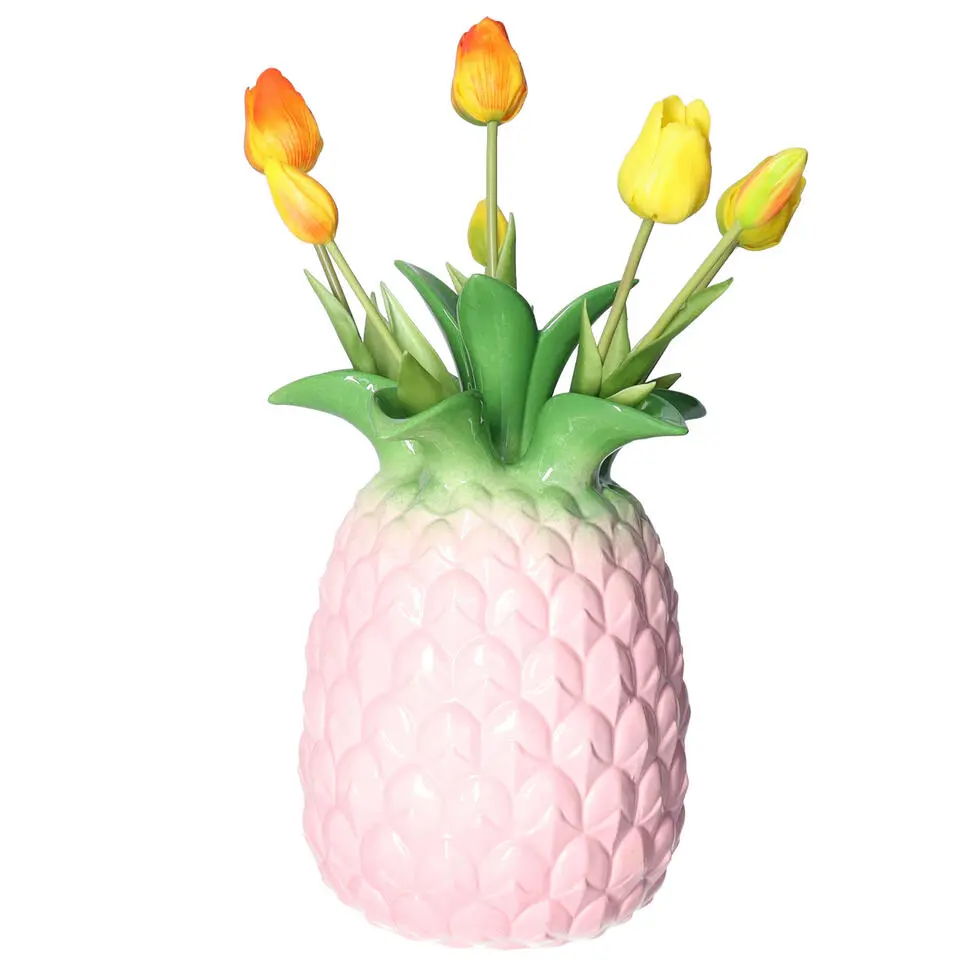 BD Kunst tulp boeket Sally - 7x - multi - real touch - 47 cm