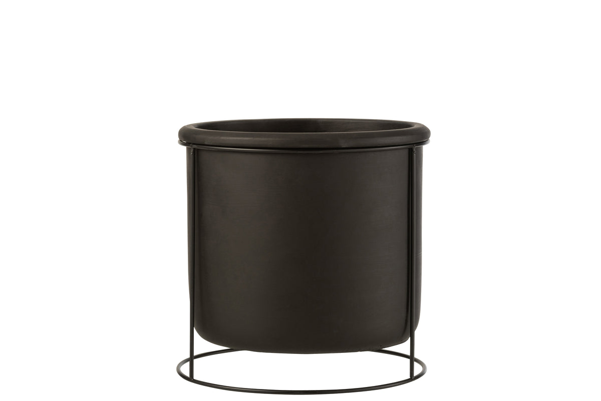 J-Line bloempot Hangend voor binnen - cement - zwart - large - Ø 20 cm