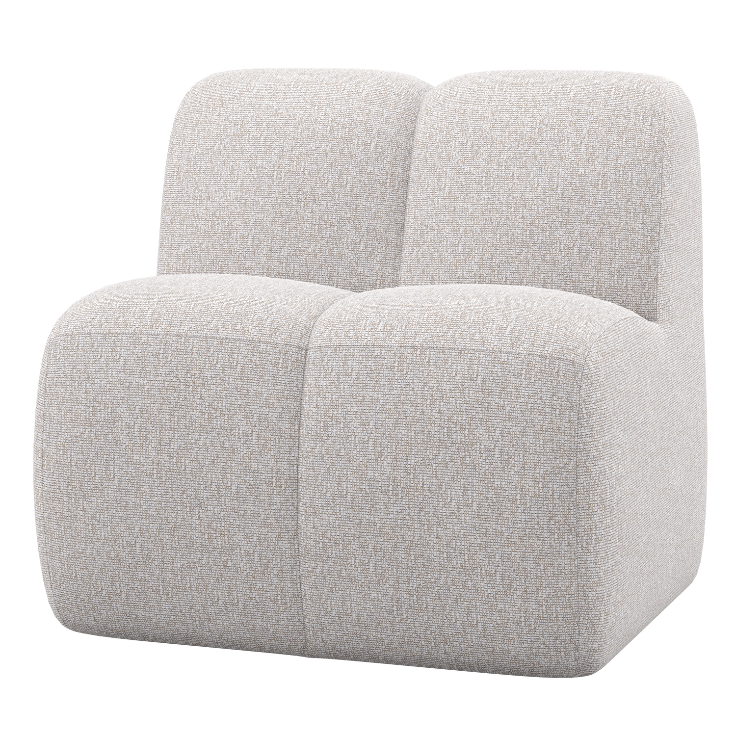 WOOOD eetbankje 84 cm met rugleuning Mojo - Bouclé - Ecru Melange - 83x84x73 cm