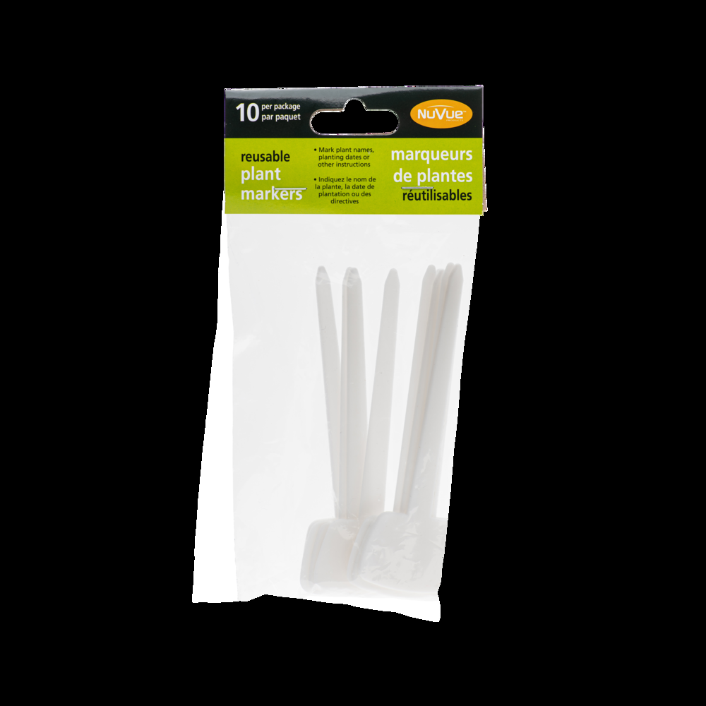 Quest Reusable Plant T-Markers, 10-pk, White