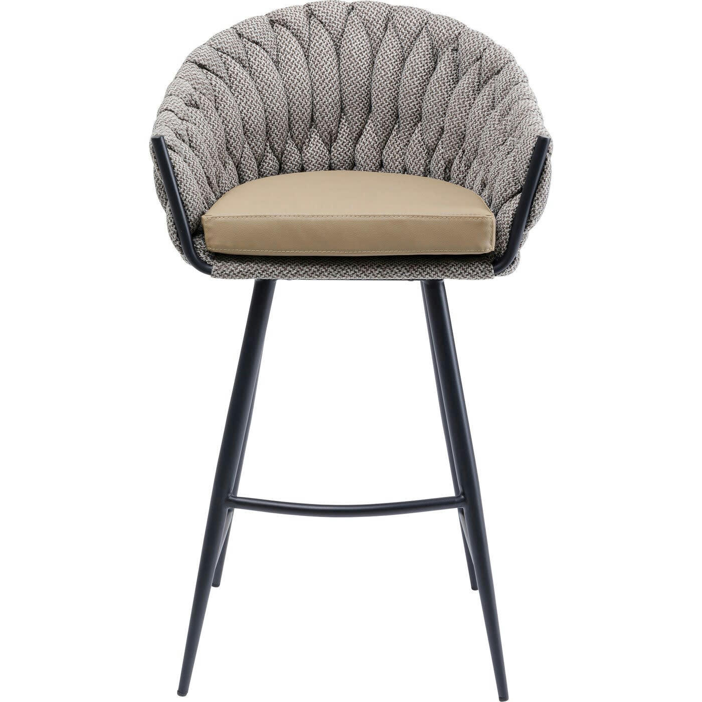 KNOT - Tabouret de bar bicolore marron et acier