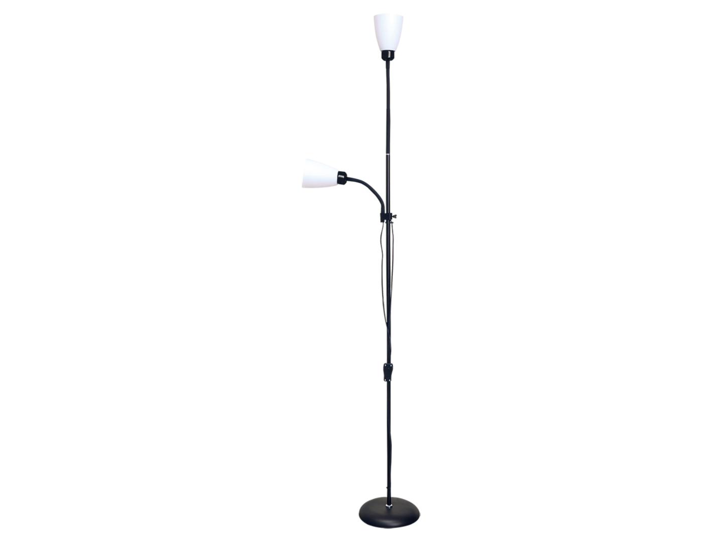 Lampa podłogowa Mader 2-punktowa stalowa czarna