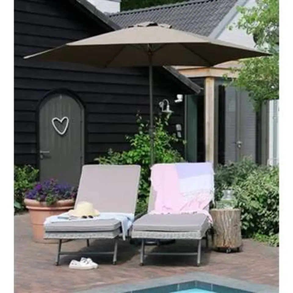 PimXL Luxe 6-ribs Parasol - &Oslash;300cm - Taupe